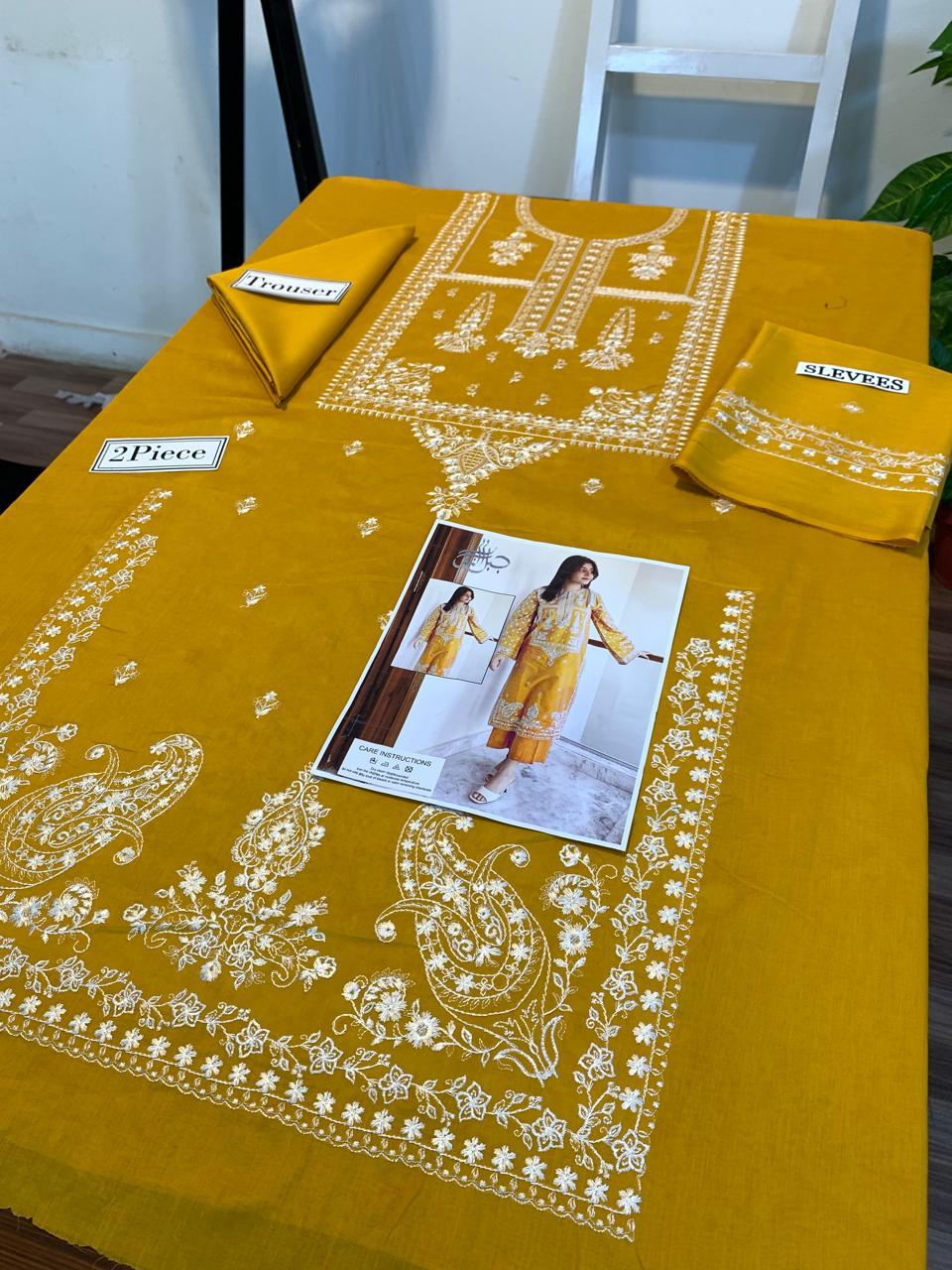 PREMIUM 2PC EMBROIDERED DHANAK UNSTITCHED SUIT