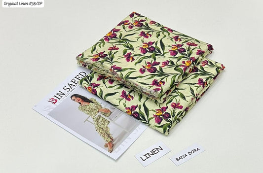 100% ORIGINAL LINEN BIN SAEED 💯💯💯 DIGITAL PRINT BANA DORA LINEN 2PC