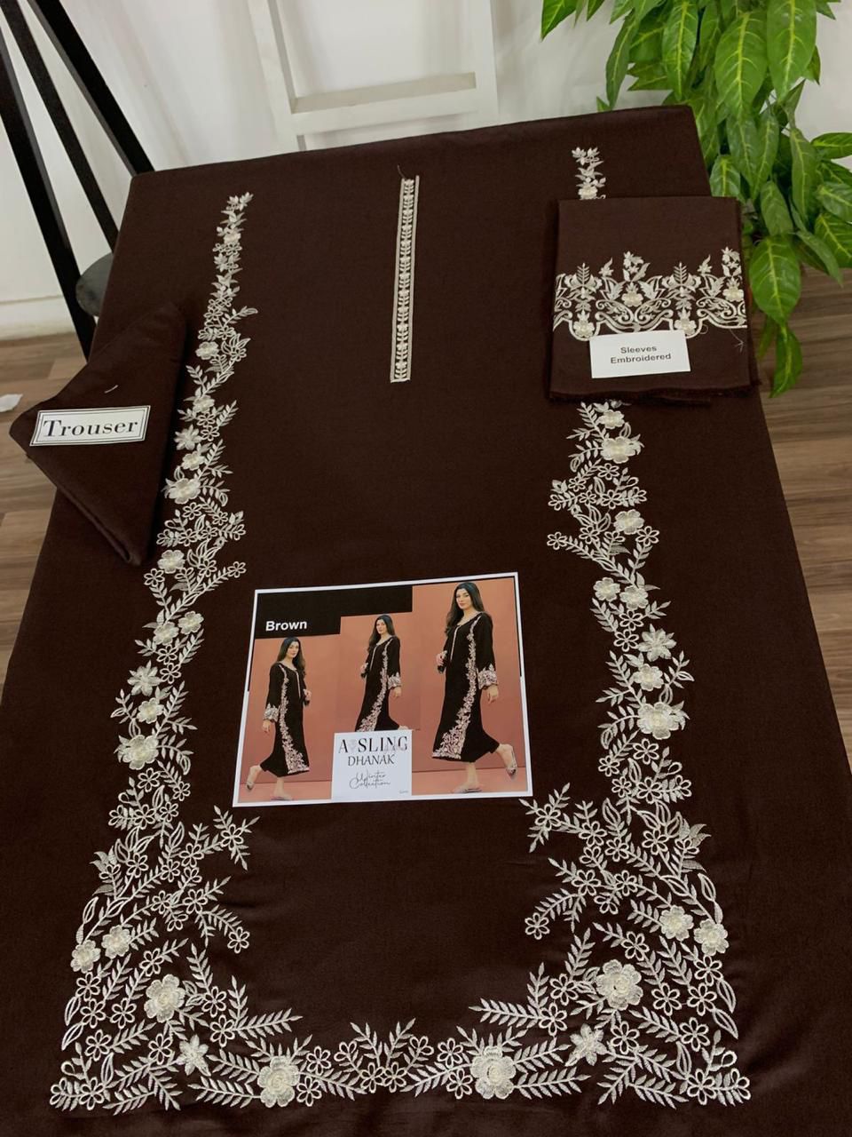 AISLING PREMIUM 2PC EMBROIDERED DHANAK UNSTITCHED SUIT