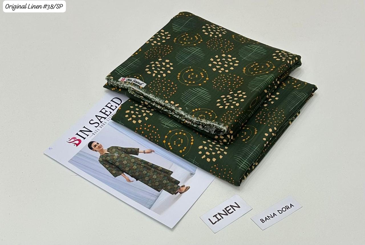 100% ORIGINAL LINEN BIN SAEED 💯💯💯 DIGITAL PRINT BANA DORA LINEN 2PC