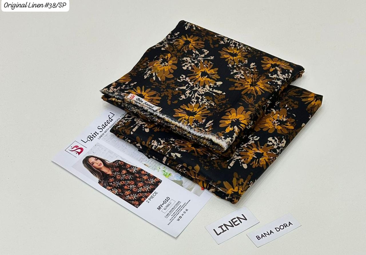 100% ORIGINAL LINEN BIN SAEED 💯💯💯 DIGITAL PRINT BANA DORA LINEN 2PC