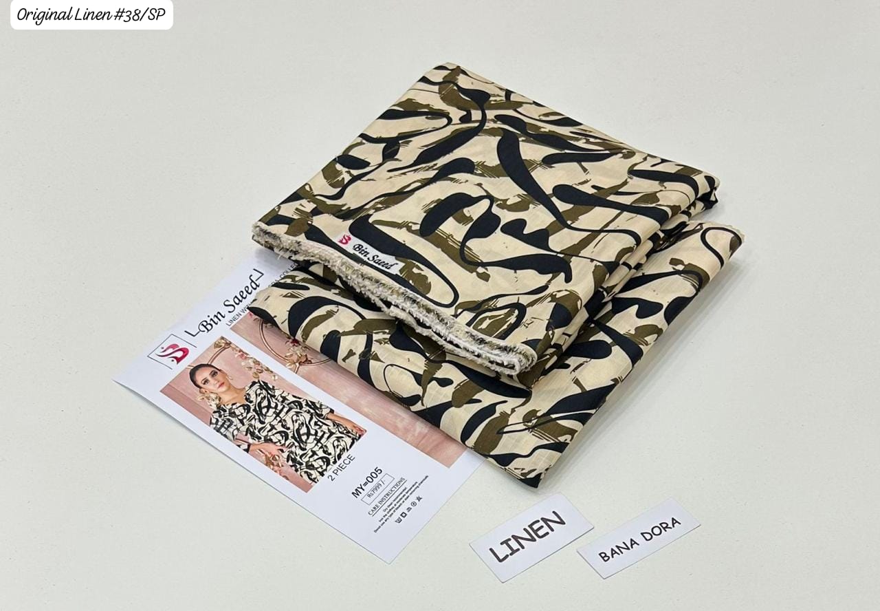 100% ORIGINAL LINEN BIN SAEED 💯💯💯 DIGITAL PRINT BANA DORA LINEN 2PC
