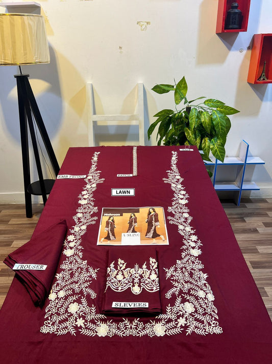 AISLING PREMIUM 2PC EMBROIDERED DHANAK UNSTITCHED SUIT