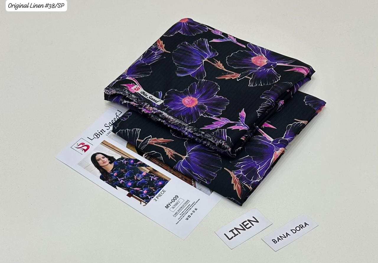 100% ORIGINAL LINEN BIN SAEED 💯💯💯 DIGITAL PRINT BANA DORA LINEN 2PC
