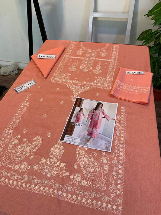 PREMIUM 2PC EMBROIDERED DHANAK UNSTITCHED SUIT