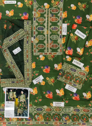 ANEELA'S LUXURY SILK DRESS | 3PEC UNSTICHED.