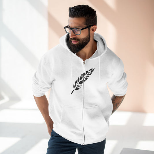 "TRIBAL FEATHER / ZIPPER HOODIE"