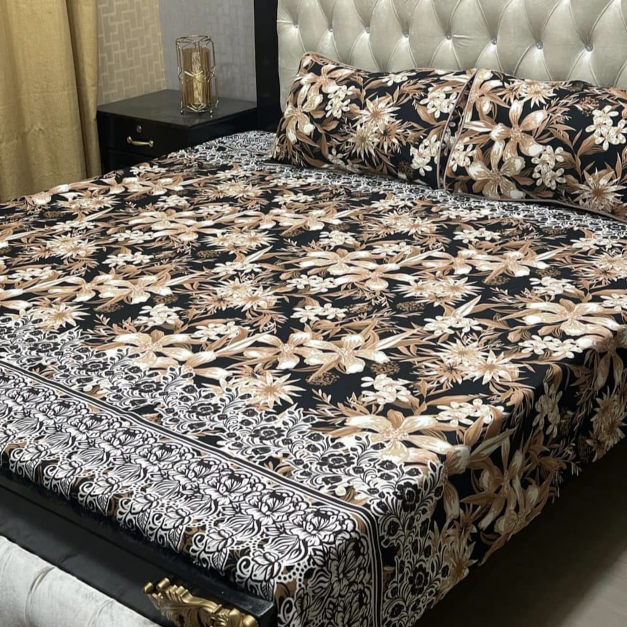 PREMIUM 3D CRYSTAL COTTON DOUBLE BEDSHEET