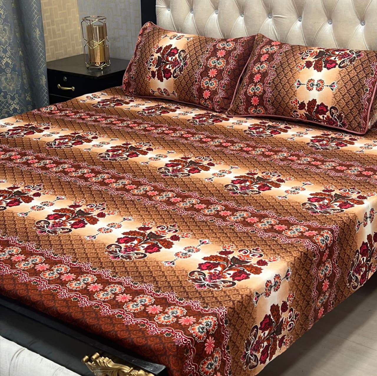 PREMIUM 3D CRYSTAL COTTON DOUBLE BEDSHEET