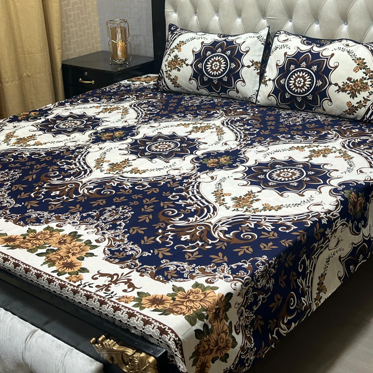 PREMIUM 3D CRYSTAL COTTON DOUBLE BEDSHEET