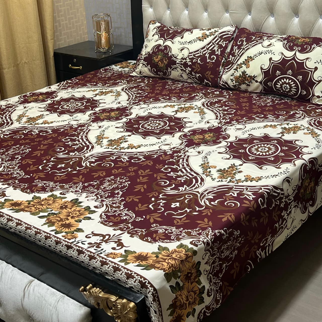 PREMIUM 3D CRYSTAL COTTON DOUBLE BEDSHEET
