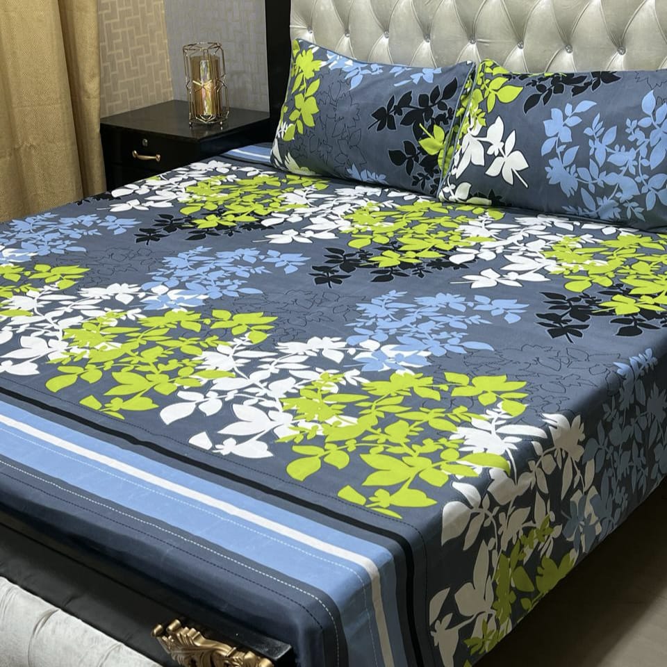 PREMIUM 3D CRYSTAL COTTON DOUBLE BEDSHEET