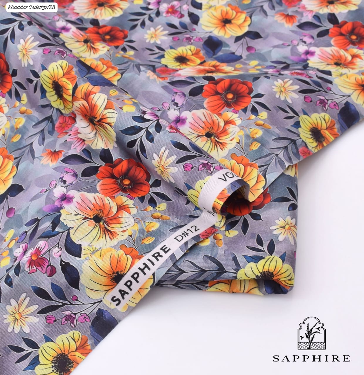SAPPHIRE | UNSTITCHED 2 PIECE KHADDAR PRINTED SUIT