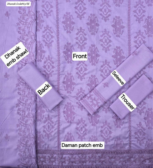 RANGRASIYA EXCLUSIVE EMBROIDERED DHANAK UNSTITCHED 3PC SUIT