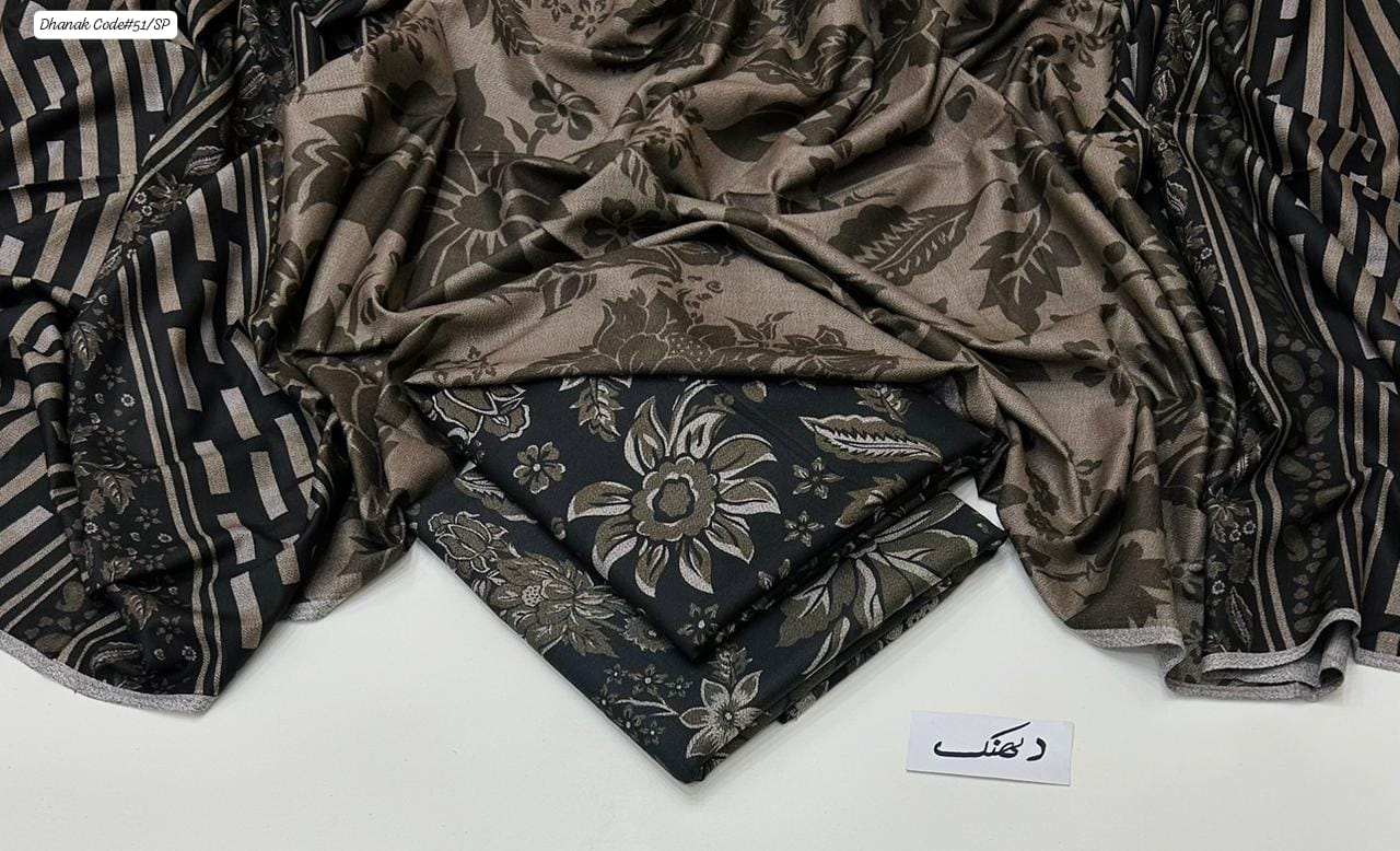 DHANAK | 3 PIECE DIGITAL PRINT UNSTITCHED WINTER SUIT