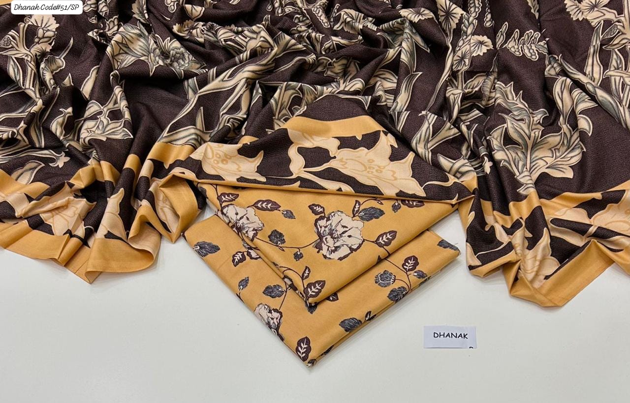 DHANAK | 3 PIECE DIGITAL PRINT UNSTITCHED WINTER SUIT