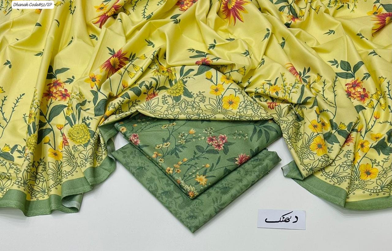 DHANAK | 3 PIECE DIGITAL PRINT UNSTITCHED WINTER SUIT