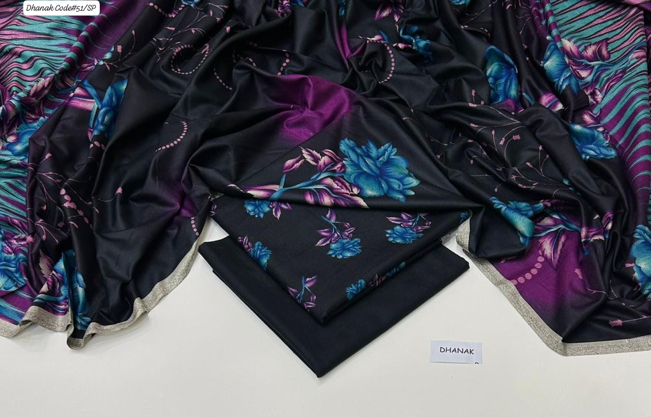 DHANAK | 3 PIECE DIGITAL PRINT UNSTITCHED WINTER SUIT