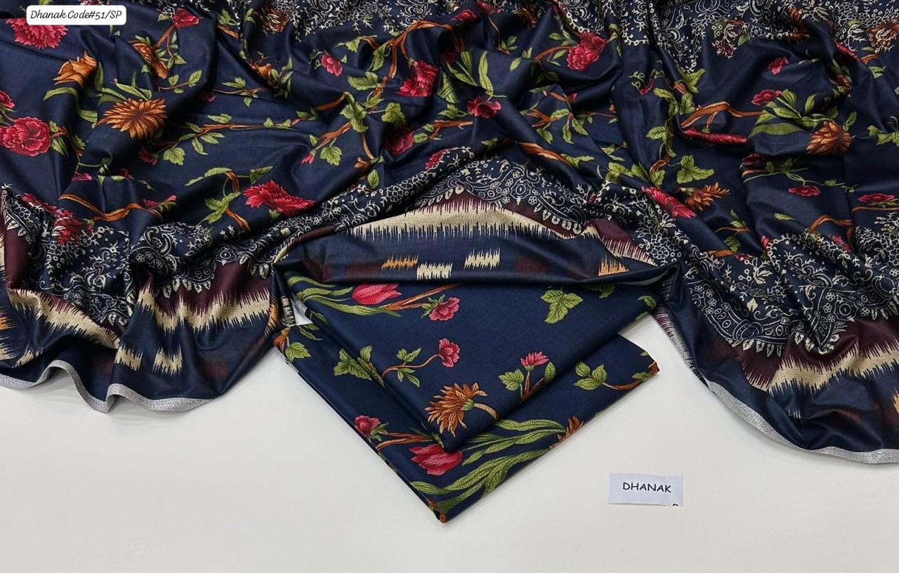 DHANAK | 3 PIECE DIGITAL PRINT UNSTITCHED WINTER SUIT