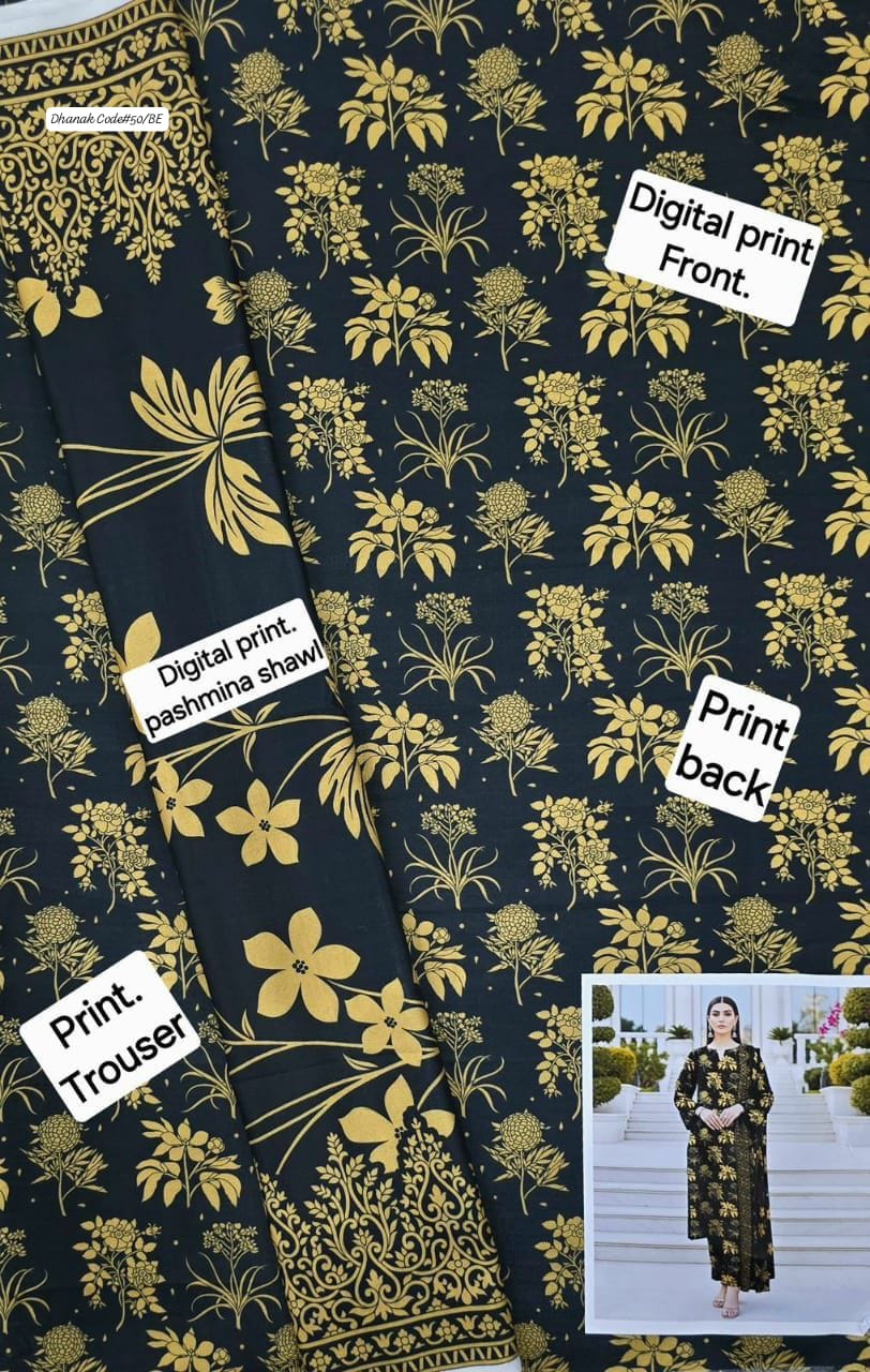 DHANAK | 3 PIECE DIGITAL PRINT UNSTITCHED WINTER SUIT