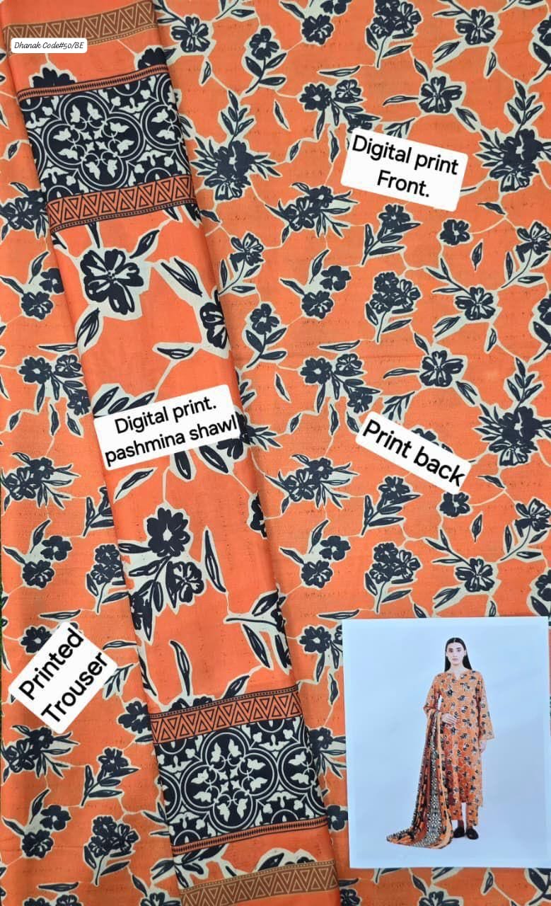 DHANAK | 3 PIECE DIGITAL PRINT UNSTITCHED WINTER SUIT