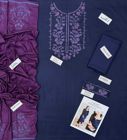 PREMIUM AISLING DHANAK 3PC EMBROIDERED SUIT