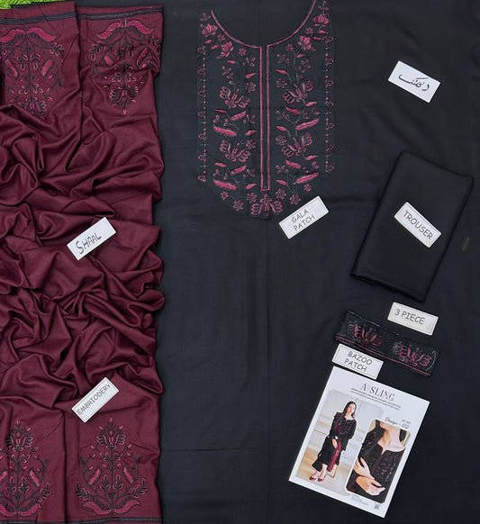 PREMIUM AISLING DHANAK 3PC EMBROIDERED SUIT