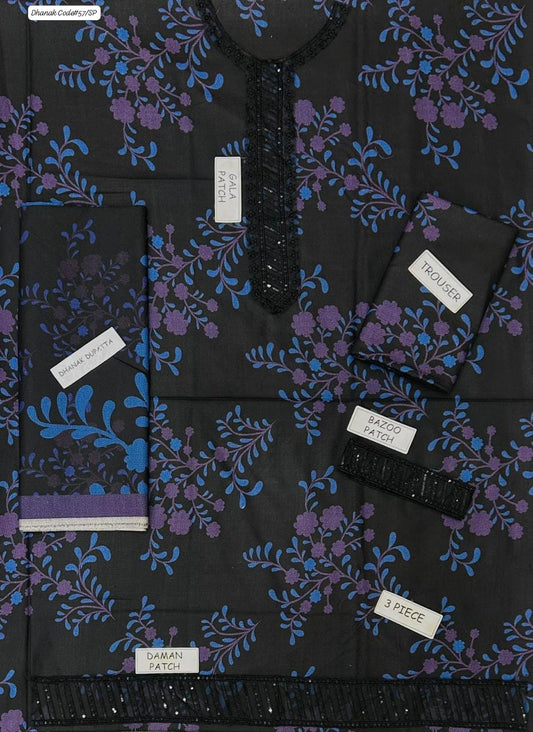 SAPPHIRE | DHANAK 3 PIECE DIGITAL PRINT UNSTITCHED WINTER SUIT