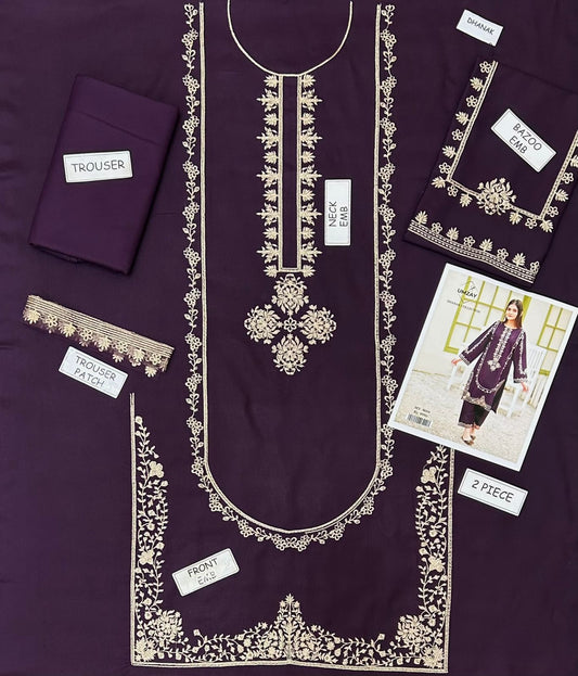 UMZAY PREMIUM EMBROIDERED DHANAK UNSTITCHED 2PC SUIT