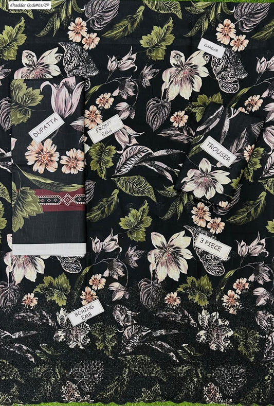 BAROQUE | KHADDAR 3 PIECE EMBROIDED UNSTITCHED WINTER SUIT