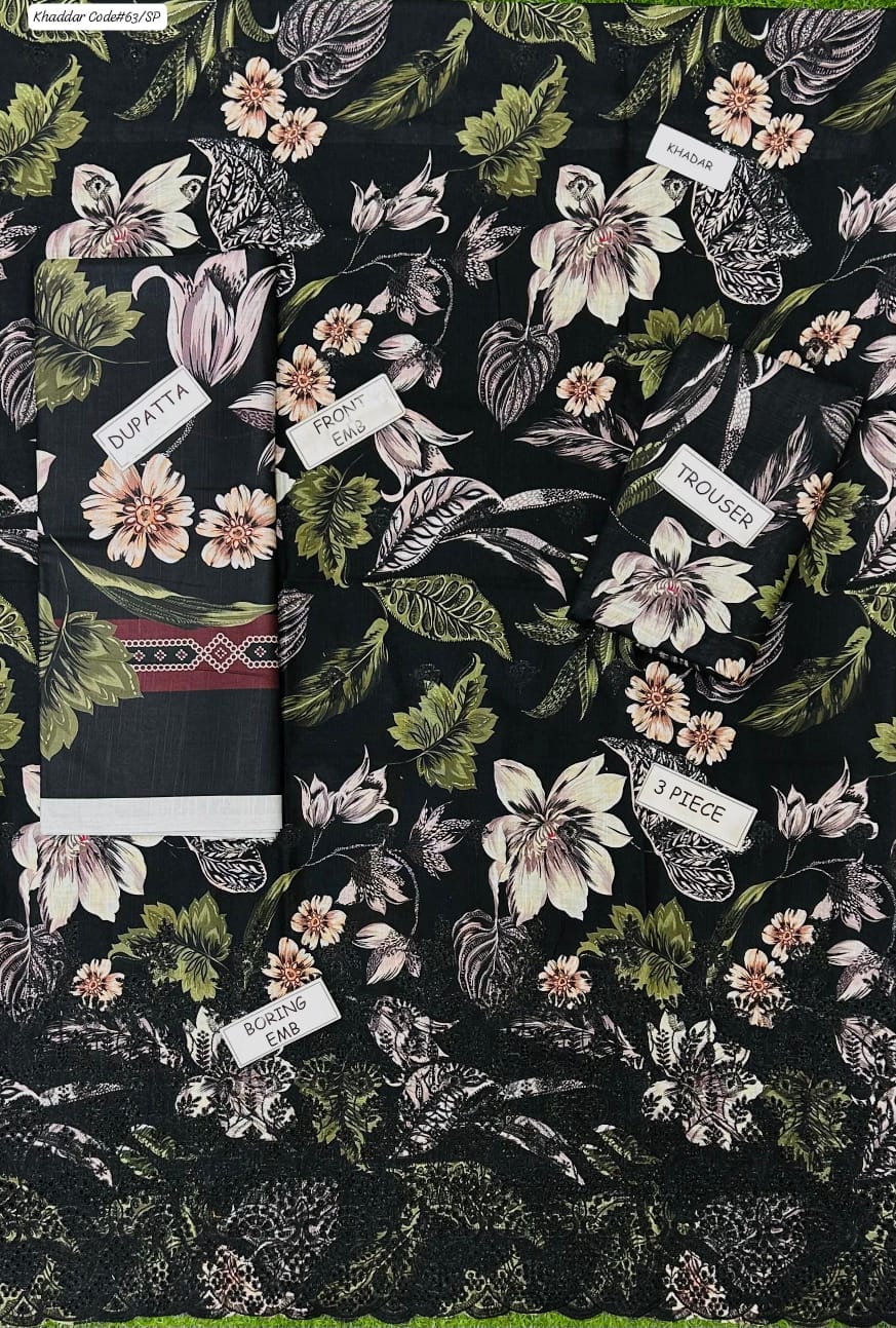 BAROQUE | KHADDAR 3 PIECE EMBROIDED UNSTITCHED WINTER SUIT