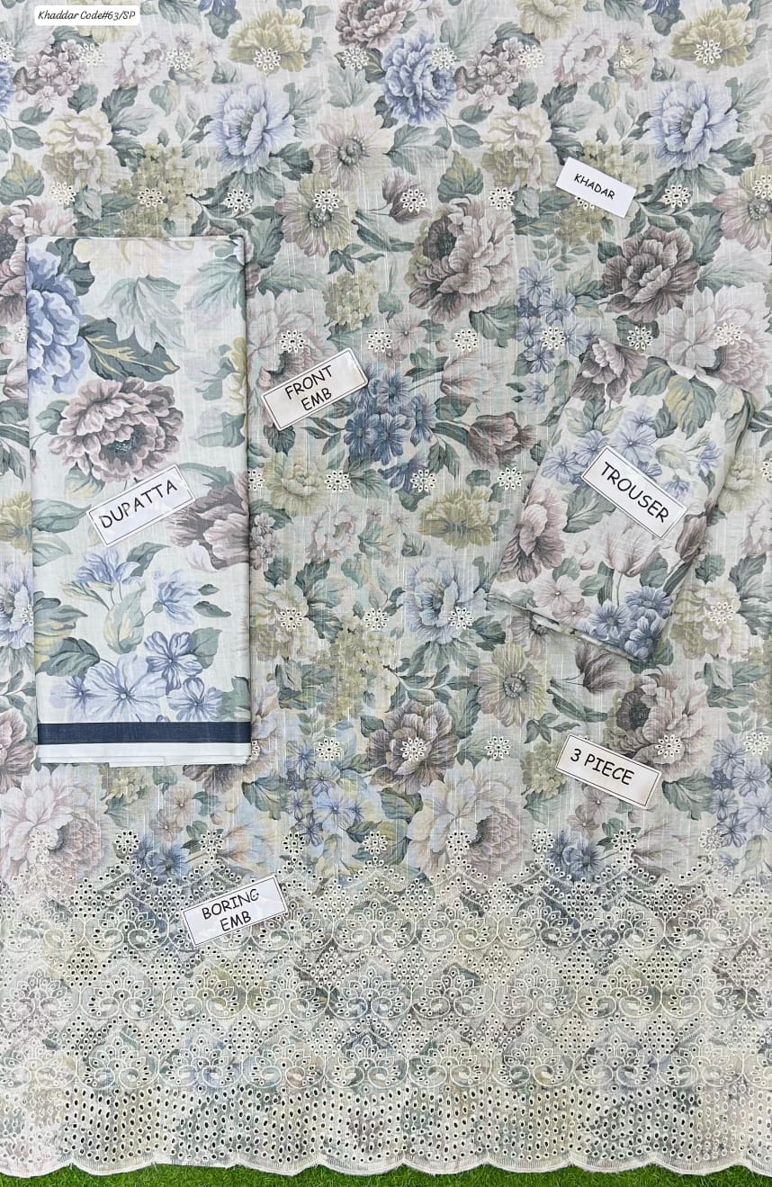 BAROQUE | KHADDAR 3 PIECE EMBROIDED UNSTITCHED WINTER SUIT