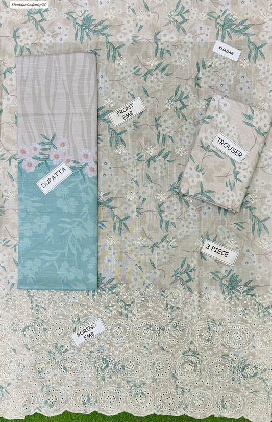 BAROQUE | KHADDAR 3 PIECE EMBROIDED UNSTITCHED WINTER SUIT