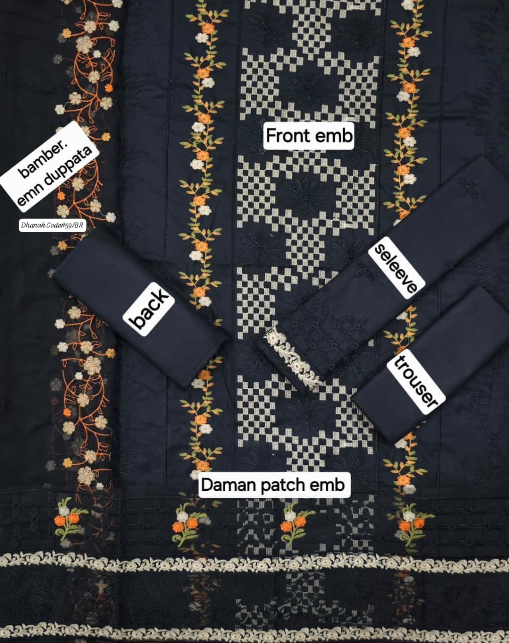 AZURE | DHANAK 3 PIECE EMBROIDED UNSTITCHED WINTER SUIT