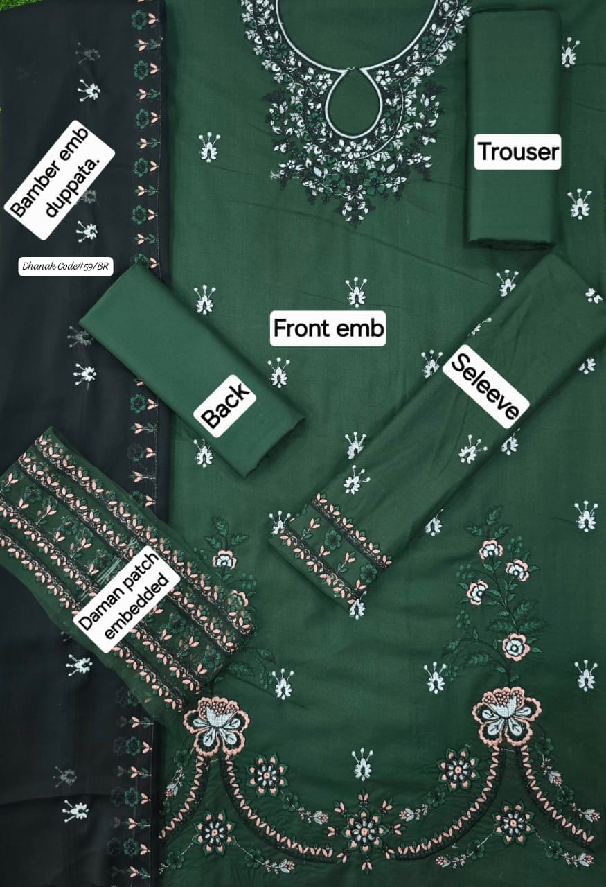 BEECHTREE | DHANAK 3 PIECE EMBROIDED UNSTITCHED WINTER SUIT