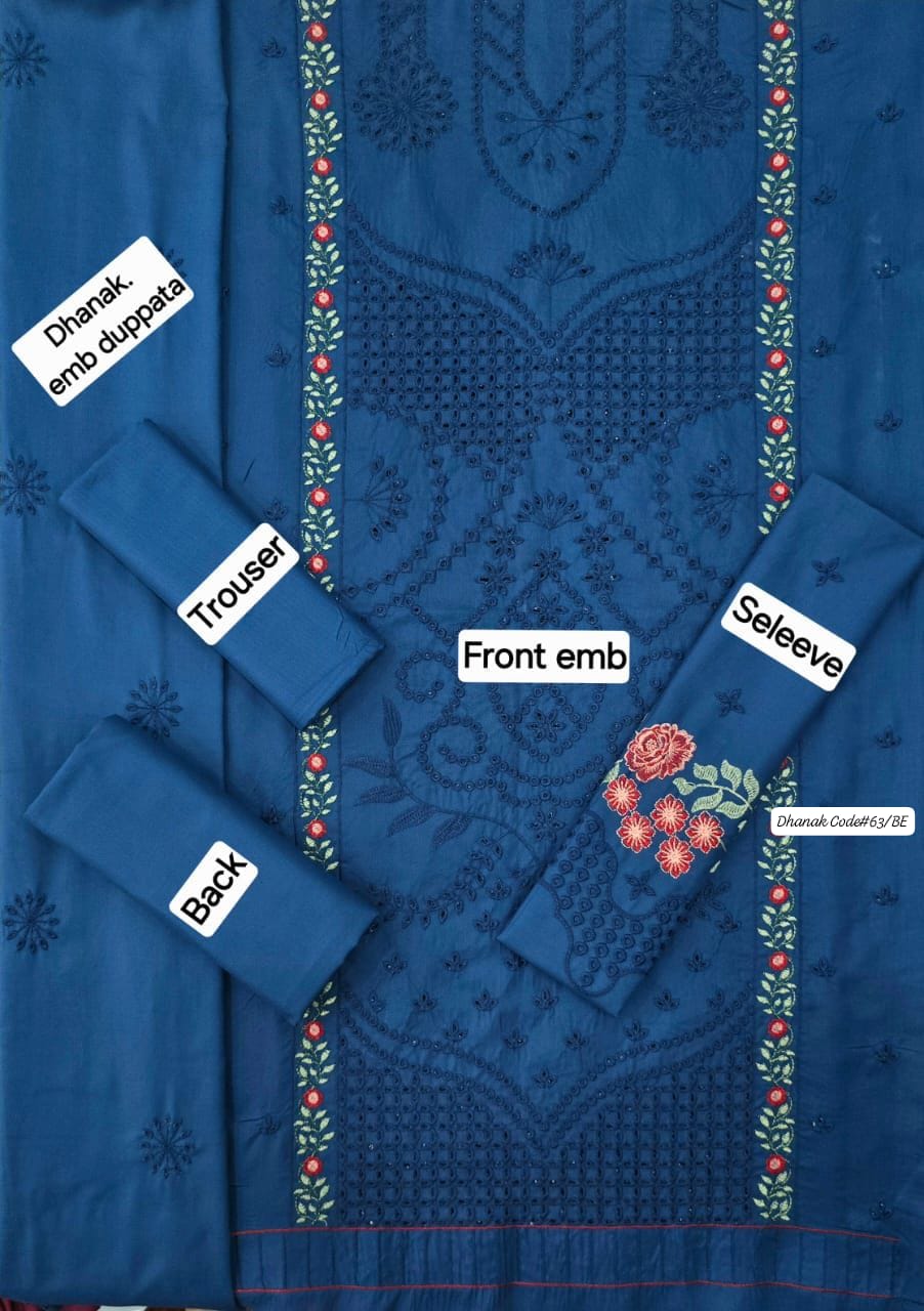 BIN ILYAS | DHANAK 3 PIECE EMBROIDED UNSTITCHED WINTER SUIT