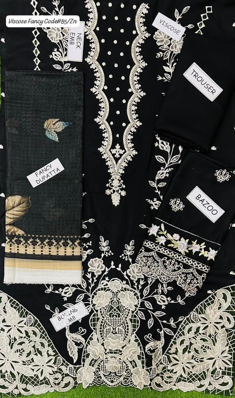 VISCOSE | PREMIUM 3 PIECE EMBROIDED UNSTITCHED WINTER SUIT