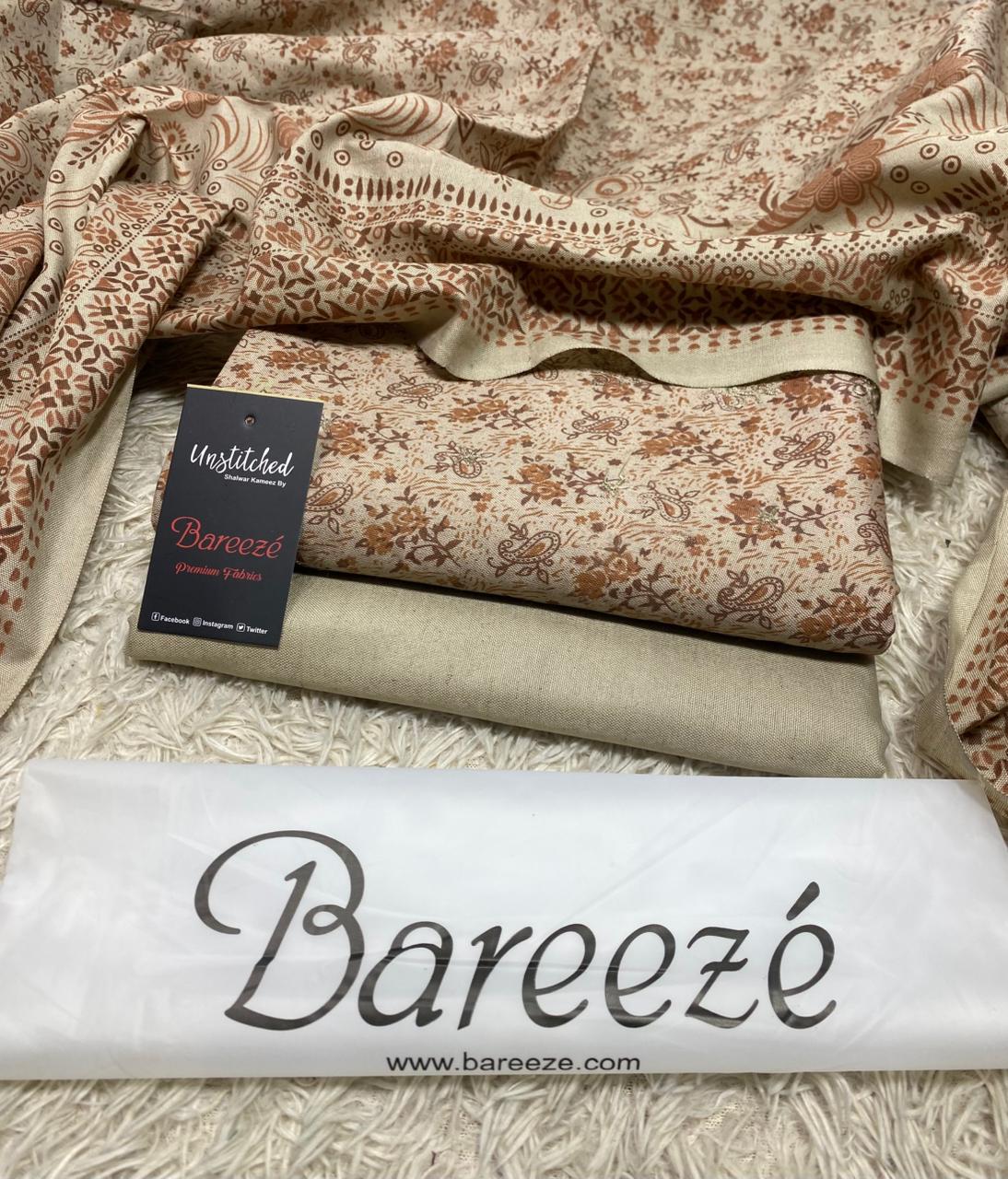 BAREEZE | 3 PIECE DIGITAL PRINT UNSTITCHED WINTER SUIT