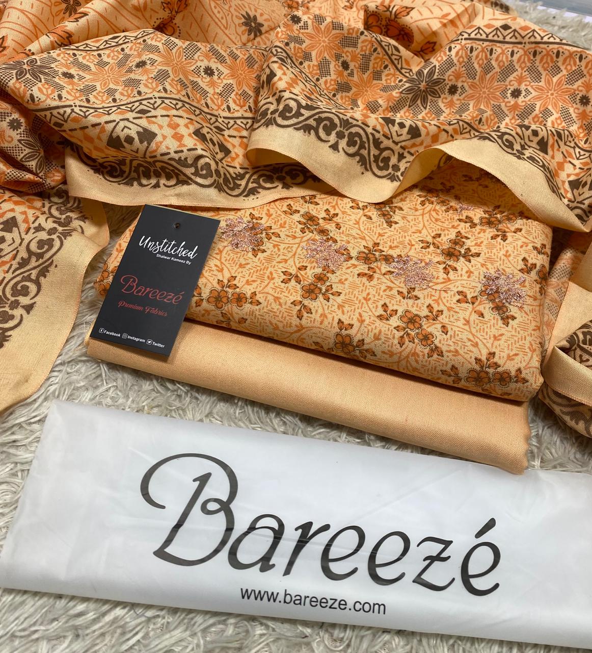 BAREEZE | 3 PIECE DIGITAL PRINT UNSTITCHED WINTER SUIT