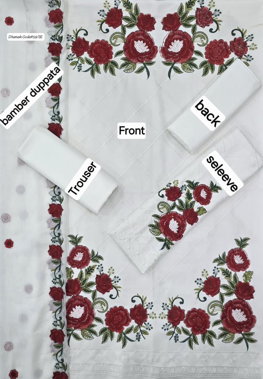 CHARIZMA | DHANAK 3 PIECE EMBROIDED UNSTITCHED WINTER SUIT