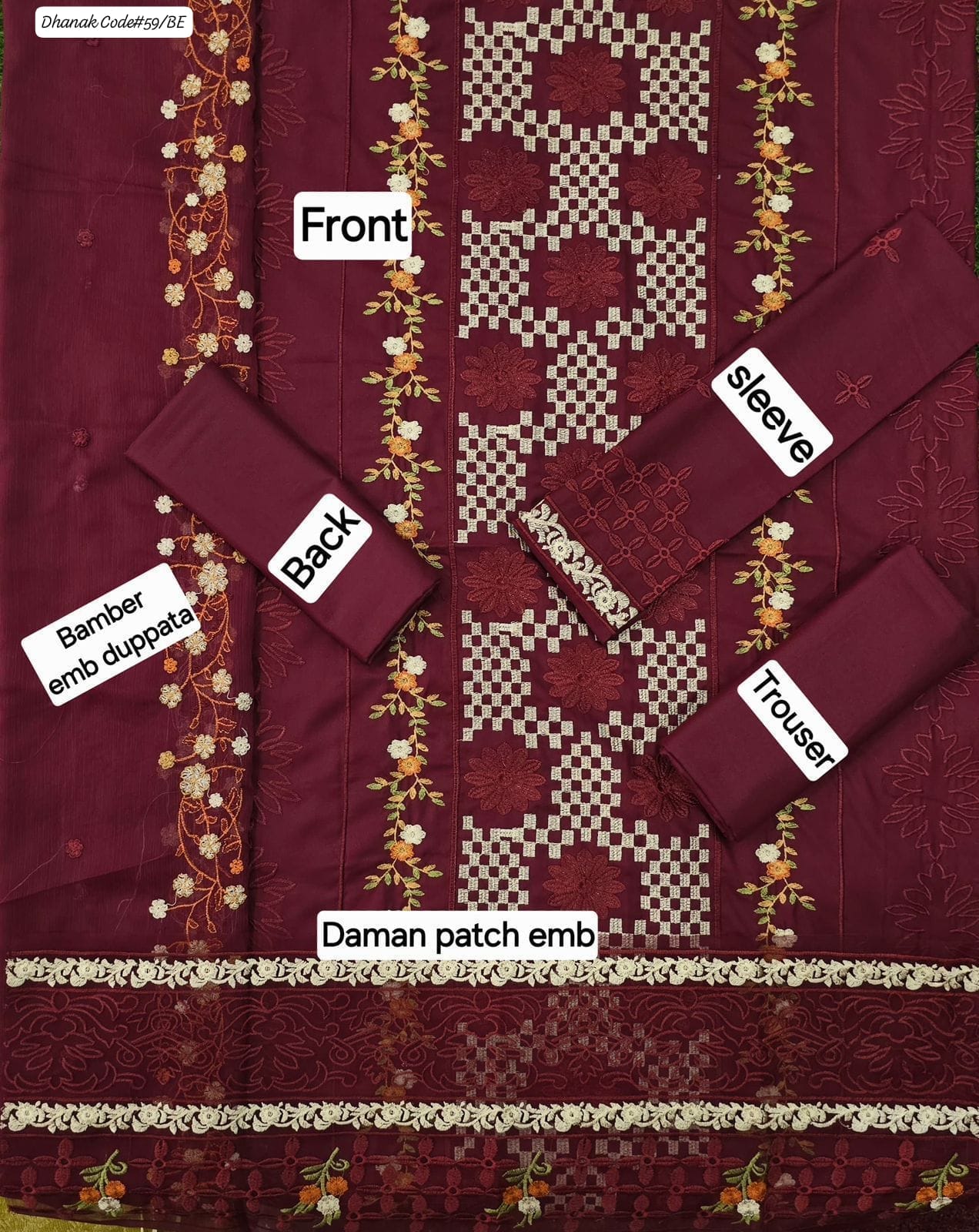 AZURE | DHANAK 3 PIECE EMBROIDED UNSTITCHED WINTER SUIT