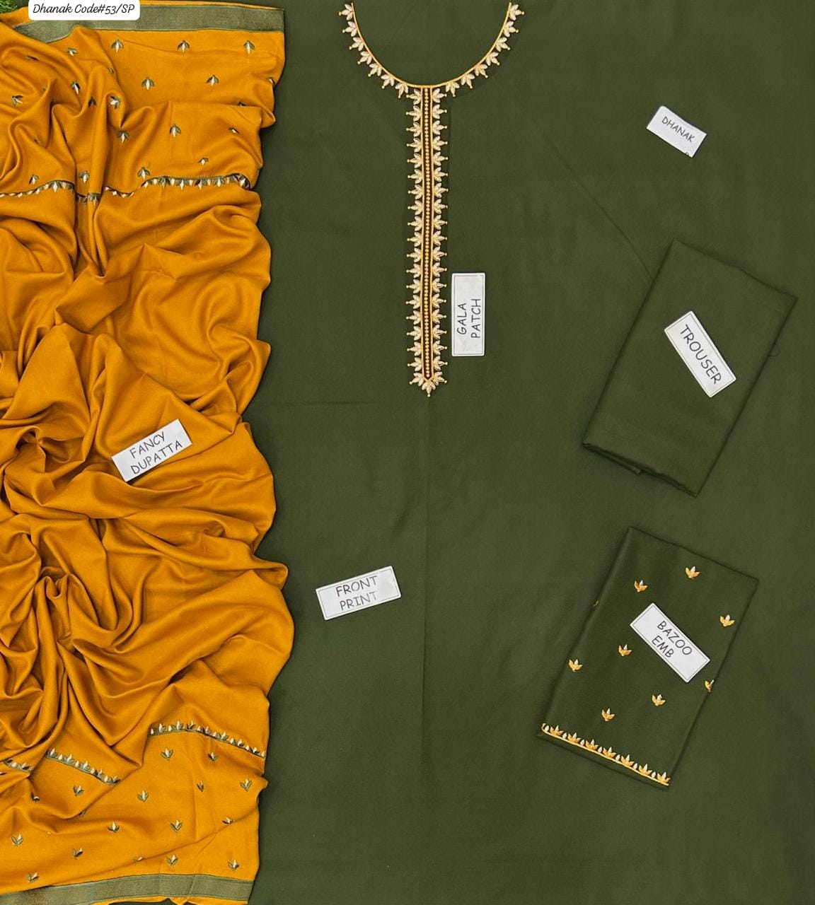 AISLING PREMIUM EMBROIDERED DHANAK UNSTITCHED 3PC SUIT