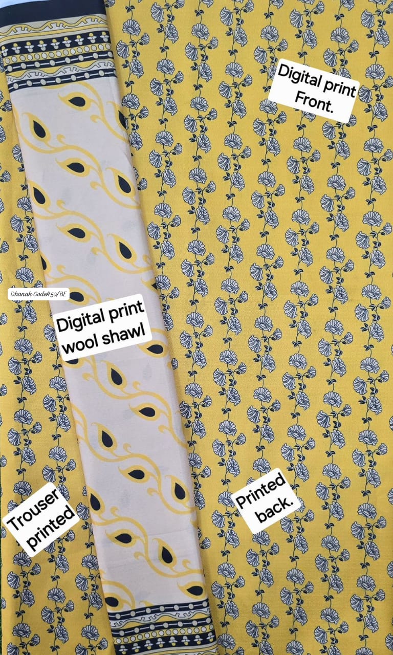 DHANAK | 3 PIECE DIGITAL PRINT UNSTITCHED WINTER SUIT