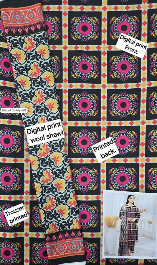 DHANAK | 3 PIECE DIGITAL PRINT UNSTITCHED WINTER SUIT