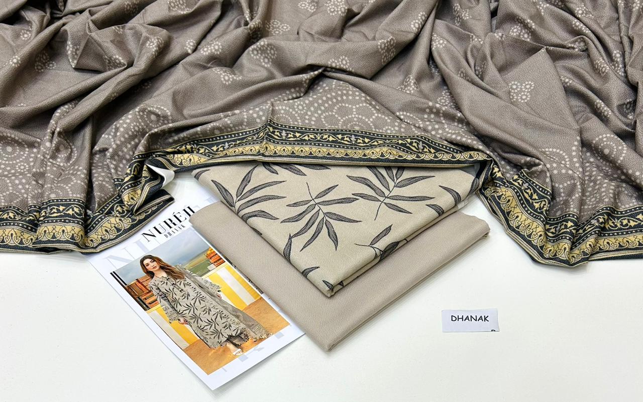 NUREH | DHANAK 3 PIECE DIGITAL PRINT UNSTITCHED WINTER SUIT