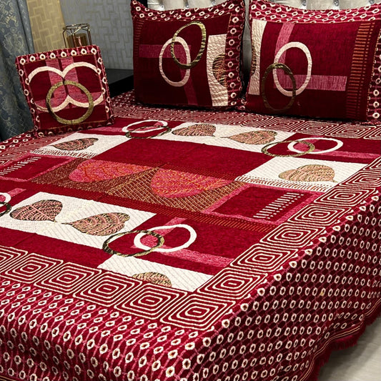 4PC VELVET JAQUARD BEDSHEET