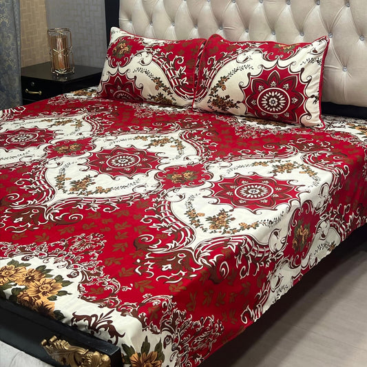 PREMIUM 3D CRYSTAL COTTON DOUBLE BEDSHEET