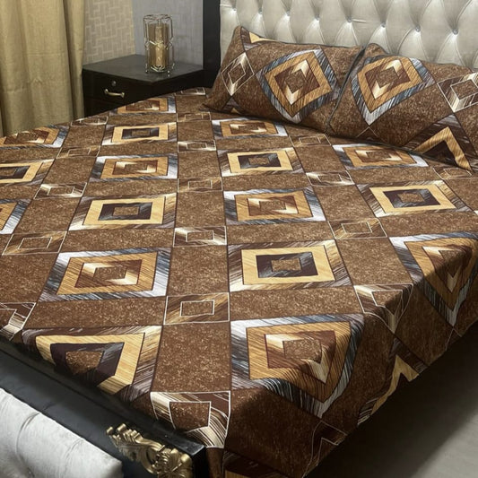 PREMIUM 3D CRYSTAL COTTON DOUBLE BEDSHEET