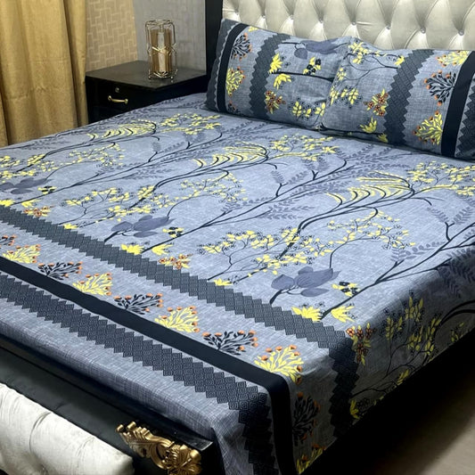 PREMIUM 3D CRYSTAL COTTON DOUBLE BEDSHEET