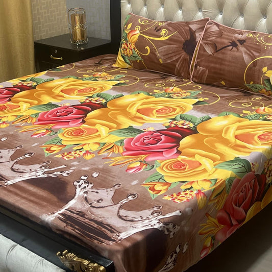 PREMIUM 3D CRYSTAL COTTON DOUBLE BEDSHEET